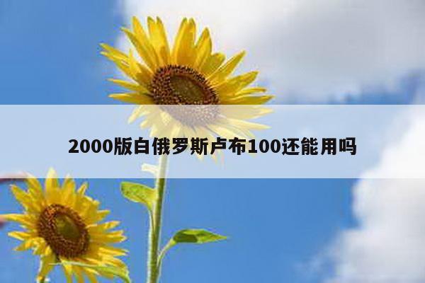 2000版白俄罗斯卢布100还能用吗