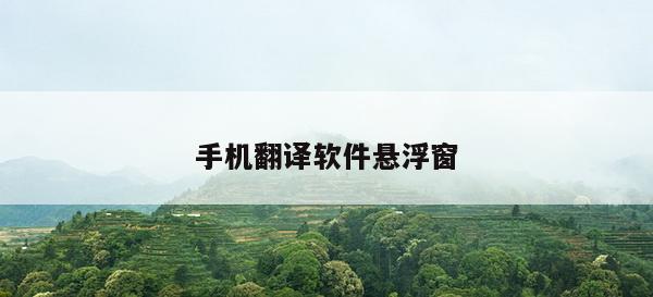 手机翻译软件悬浮窗