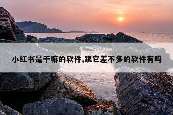 小红书是干嘛的软件,跟它差不多的软件有吗