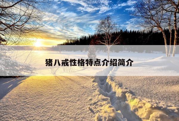 猪八戒性格特点介绍简介