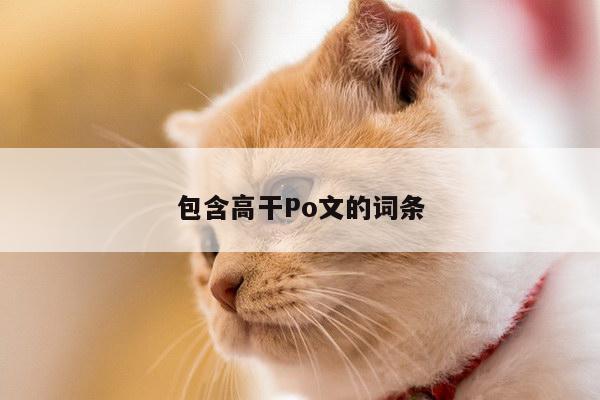 包含高干Po文的词条