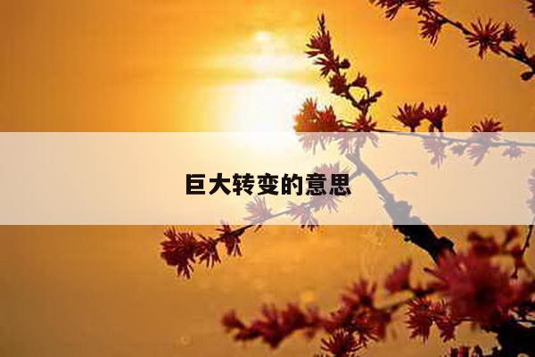 巨大转变的意思
