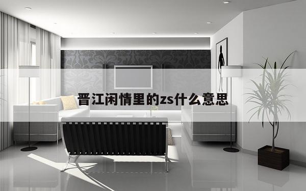 晋江闲情里的zs什么意思