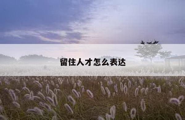 留住人才怎么表达