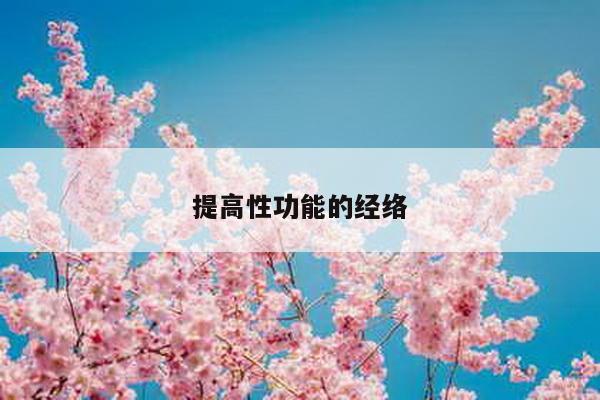 提高性功能的经络