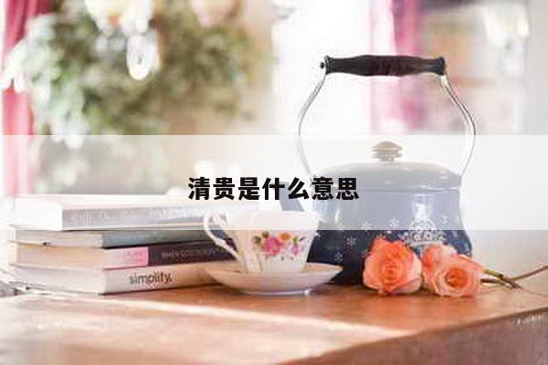 清贵是什么意思