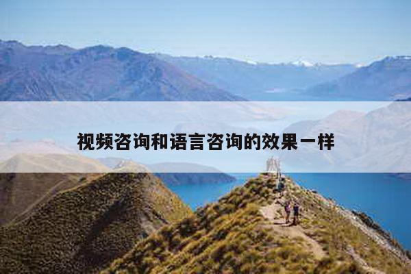 视频咨询和语言咨询的效果一样