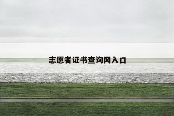 志愿者证书查询网入口