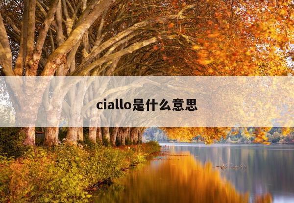 ciallo是什么意思