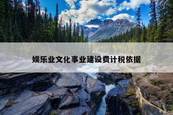 娱乐业文化事业建设费计税依据
