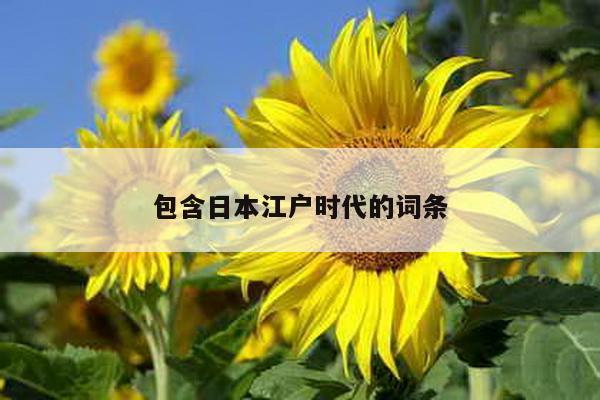 包含日本江户时代的词条